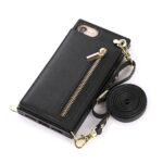 Solidenz Fashion Wallet hoesje met koord iPhone SE 2022 - SE 2020 - iPhone 8 - Zwart - 3
