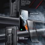 Supcase Backcase hoesje Samsung Galaxy S23 Ultra - Met en zonder screen protector - Zwart - 5