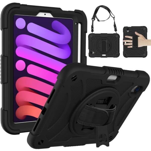 Extreme Protection 360 Backcase hoes iPad Mini 7 / iPad mini 6 - 2024 / 2021 - Zwart