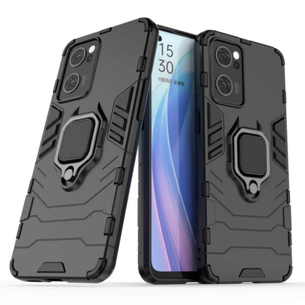 Ringhouder Backcover hoesje Oppo Find X5 Lite - Zwart