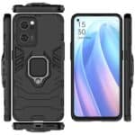 Ringhouder Backcover hoesje Oppo Find X5 Lite - Zwart - 4