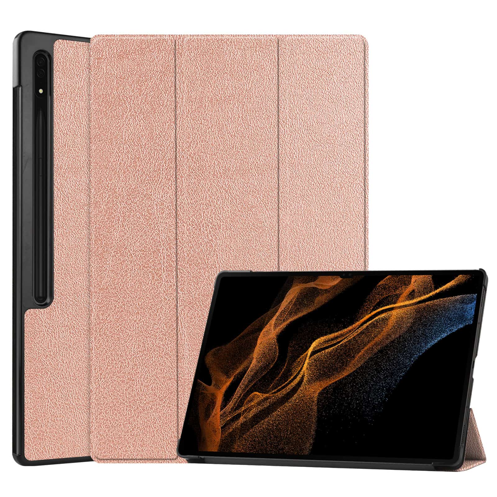 Smart Folio hoes Samsung Tab S8 Ultra / Tab S9 Ultra - Roségoud Main Image
