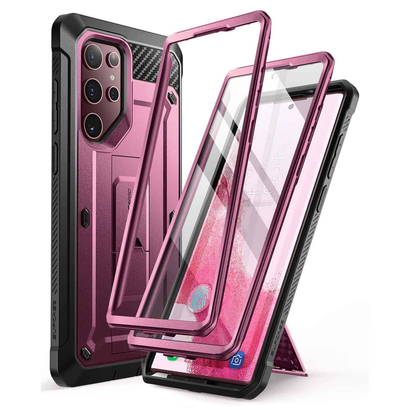 Supcase Backcase hoesje Samsung Galaxy S22 Ultra - Met en zonder screen protector - Bordeaux Main Image