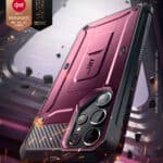 Supcase Backcase hoesje Samsung Galaxy S22 Ultra - Met en zonder screen protector - Bordeaux - 1