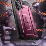 Supcase Backcase hoesje Samsung Galaxy S22 Ultra - Met en zonder screen protector - Bordeaux - 4