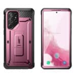 Supcase Backcase hoesje Samsung Galaxy S22 Ultra - Met en zonder screen protector - Bordeaux - 7