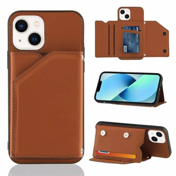 Backcover Portemonnee hoesje iPhone 14 Plus - Bruin