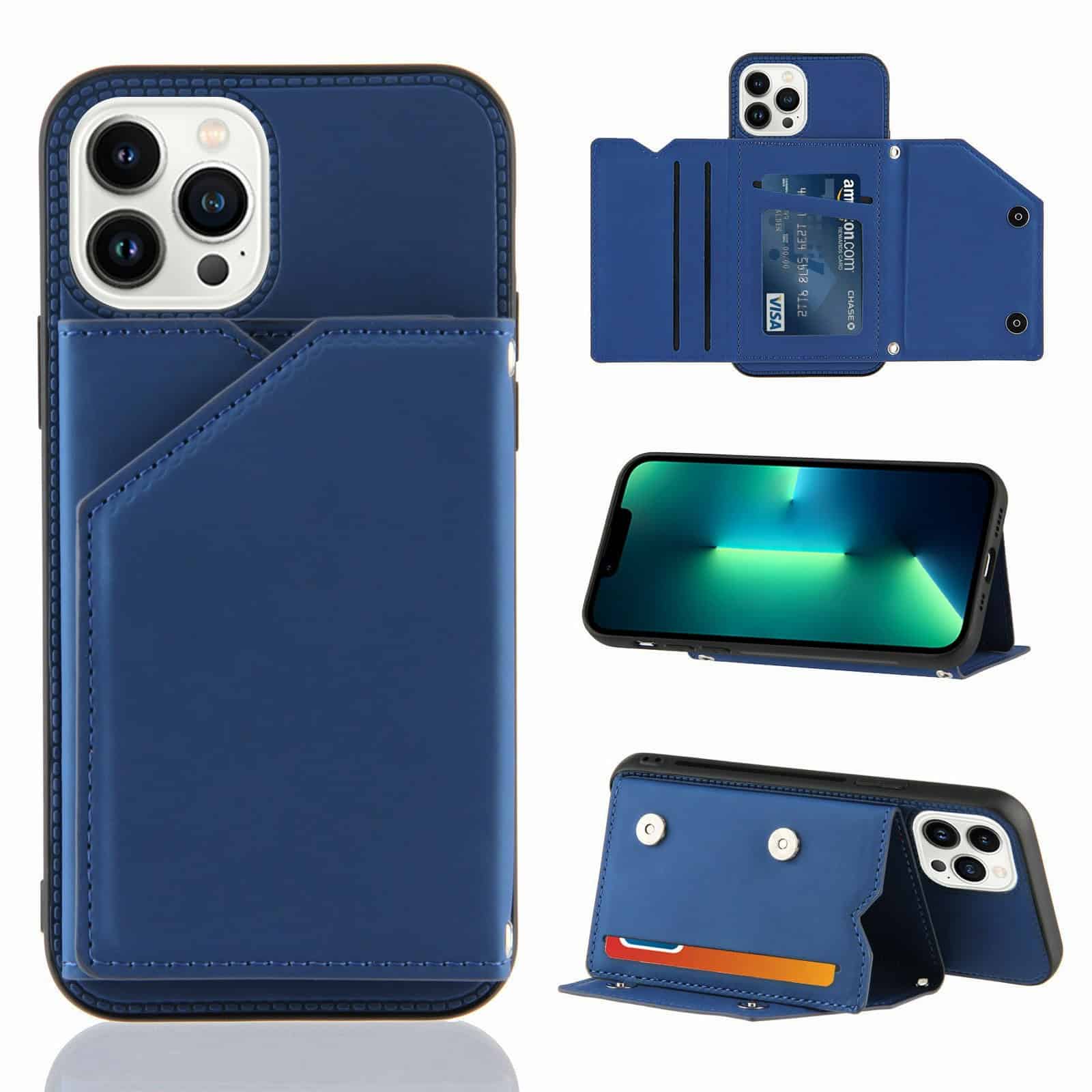 Backcover Portemonnee hoesje iPhone 14 Pro Max - Blauw Main Image