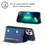 Backcover Portemonnee hoesje iPhone 14 Pro Max - Blauw - 3