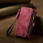 Caseme iPhone 14 Pro Max hoesje - Vintage Portemonnee Rood - 10