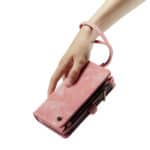 Caseme iPhone 14 Pro hoesje - Vintage Portemonnee Roze - 9