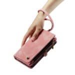 Caseme iPhone 14 Plus hoesje - Vintage Portemonnee Roze - 9