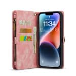 Caseme iPhone 14 Plus hoesje - Vintage Portemonnee Roze - 3