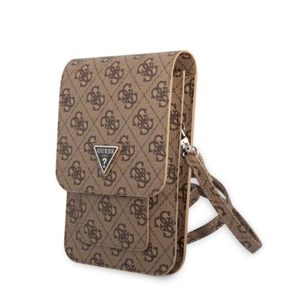 Guess PU 4G Triangle Universeel telefoontasje - Bruin