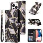 Marmer bookcase iPhone 14 Pro hoesje - Zwart Main Image