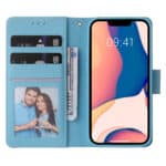 Marmer bookcase iPhone 14 Plus hoesje - Blauw - 4