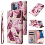 Marmer bookcase iPhone 14 Plus hoesje - Paars Main Image