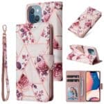 Marmer bookcase iPhone 14 Plus hoesje - Rosegoud Main Image
