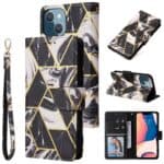 Marmer bookcase iPhone 14 Plus hoesje - Zwart Main Image