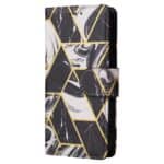 Marmer bookcase iPhone 14 Plus hoesje - Zwart - 1