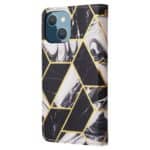 Marmer bookcase iPhone 14 Plus hoesje - Zwart - 2