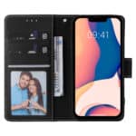Marmer bookcase iPhone 14 Plus hoesje - Zwart - 4