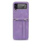Samsung Z Flip 4 Pu-Leren Hoesje met koord - Paars - 1
