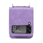 Samsung Z Flip 4 Pu-Leren Hoesje met koord - Paars - 2