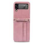 Samsung Z Flip 4 Pu-Leren Hoesje met koord - Roze - 1