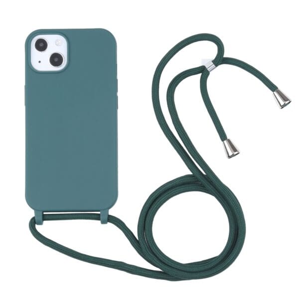 Siliconen hoesje met koord iPhone 14 Plus - Groen