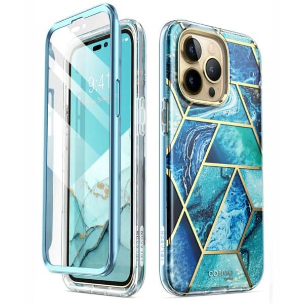 Cosmo 360 Backcase met Screenprotector iPhone 14 Pro - Ocean