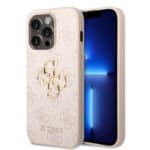 Guess Golden Logo iPhone 14 Pro Hoesje - Roze Main Image