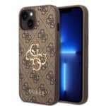 Guess Golden Logo iPhone 14 en iPhone 13 Hoesje - Bruin Main Image