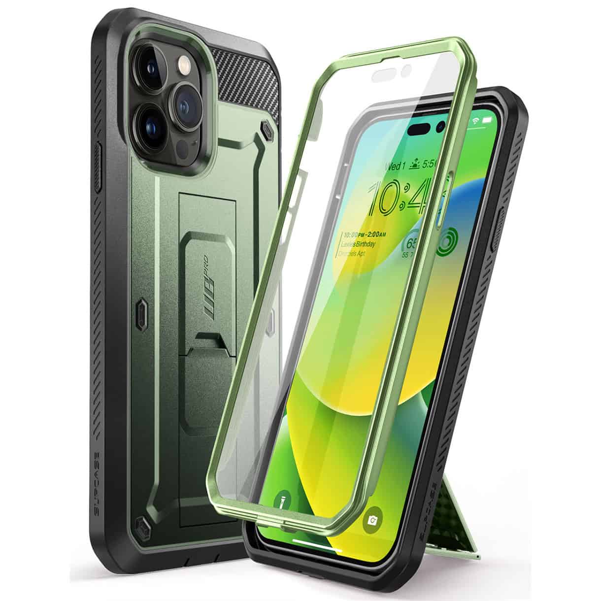 Supcase 360 Backcase hoesje met screenprotector iPhone 14 Pro - Groen Main Image