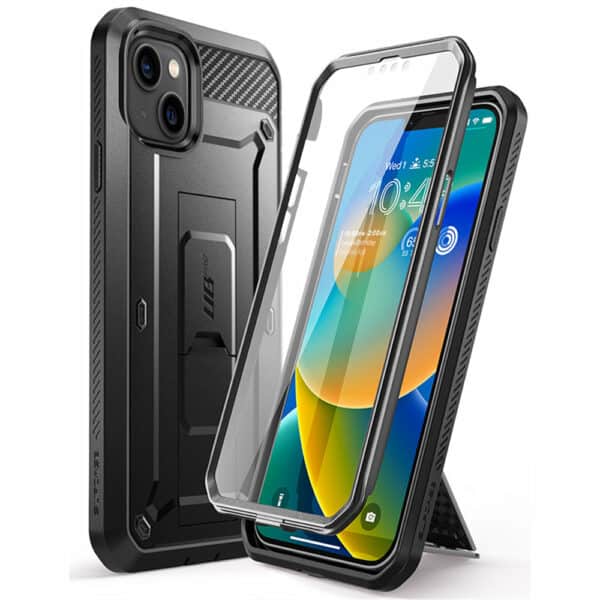 Supcase 360 Backcase hoesje met screenprotector iPhone 14 - Zwart