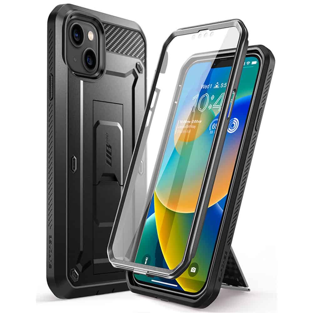Supcase 360 Backcase hoesje met screenprotector iPhone 14 - Zwart Main Image