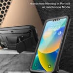 Supcase 360 Backcase hoesje met screenprotector iPhone 14 - Zwart - 2