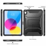 Fullcover hoes iPad 11 en iPad 10 - 10.9 inch - Penhouder - Zwart - 1
