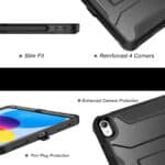 Fullcover hoes iPad 11 en iPad 10 - 10.9 inch - Penhouder - Zwart - 4