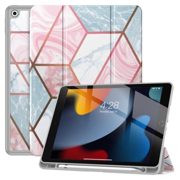 Solidenz TriFold Hoes iPad 9 / iPad 8 / iPad 7 - 10.2 inch - Marmer