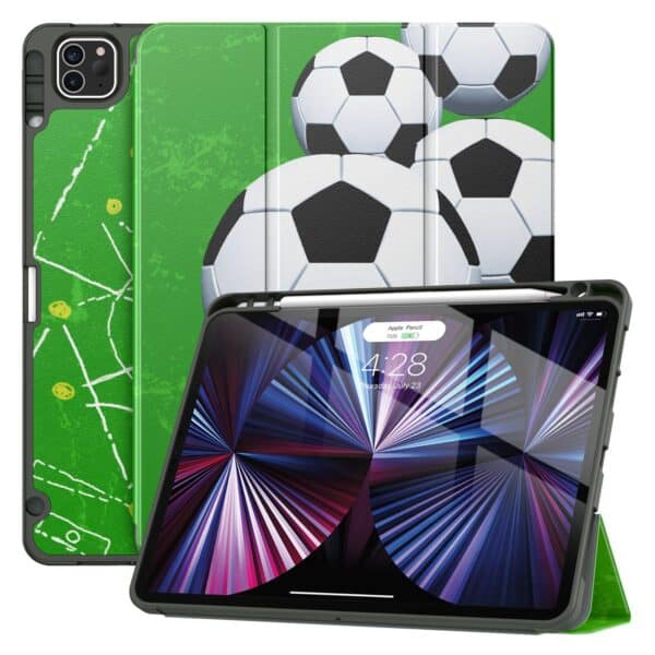Solidenz TriFold Hoes iPad Air 6 (M3 en M2) / Air 5 / Air 4 / iPad Pro 11 inch - Voetbal