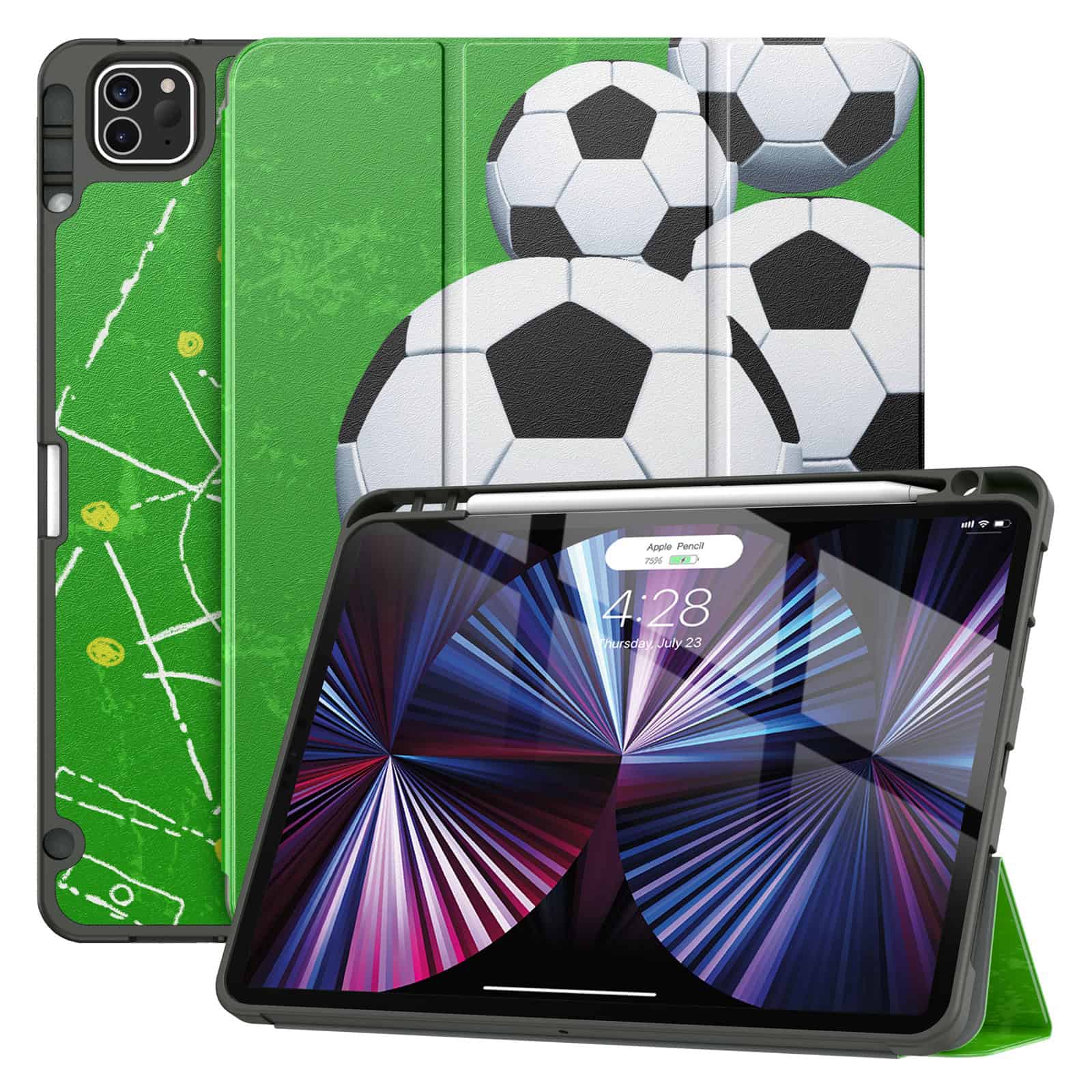 Solidenz TriFold Hoes iPad Air 6 (M3 en M2) / Air 5 / Air 4 / iPad Pro 11 inch - Voetbal Main Image