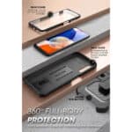 Supcase 360 Backcase hoesje met screenprotector Samsung Galaxy A14 - Zwart - 3