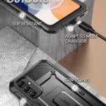 Supcase 360 Backcase hoesje met screenprotector Samsung Galaxy A14 - Zwart - 6