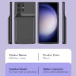 Solidenz Power Battery Case Samsung Galaxy S23 Ultra - 4800 mAh - 7