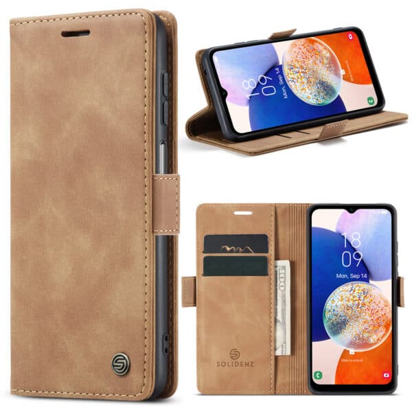 Solidenz Urban Book Samsung A14 hoesje - Bruin