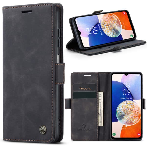 Solidenz Urban Book Samsung A14 hoesje - Zwart
