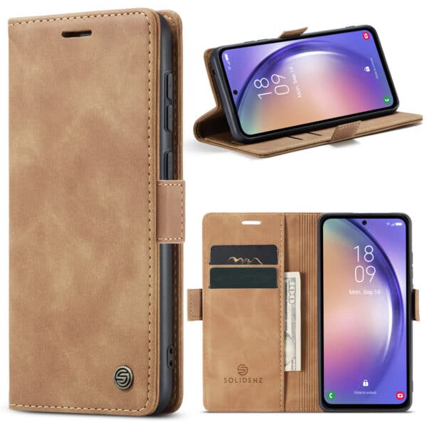 Solidenz Urban Book Samsung A54 hoesje - Bruin