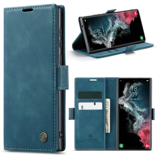 Solidenz Urban Book Samsung S22 Ultra hoesje - Blauw