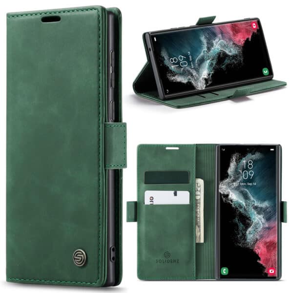 Solidenz Urban Book Samsung S22 Ultra hoesje - Groen